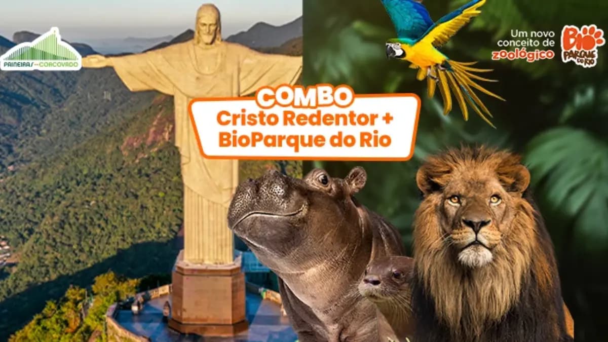 Combo Cristo Redentor + Bioparque do Rio